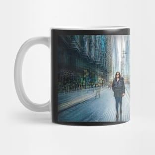 Woman walking in London Mug